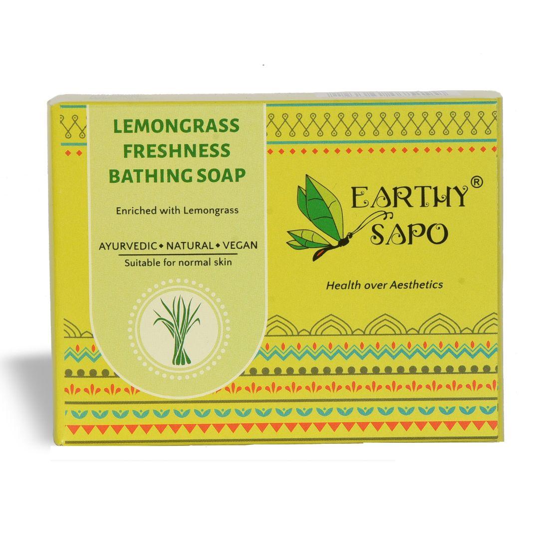 Earthy Sapo Lemongrass Freshness Bathing Soap for refreshing and cleansing normal skin