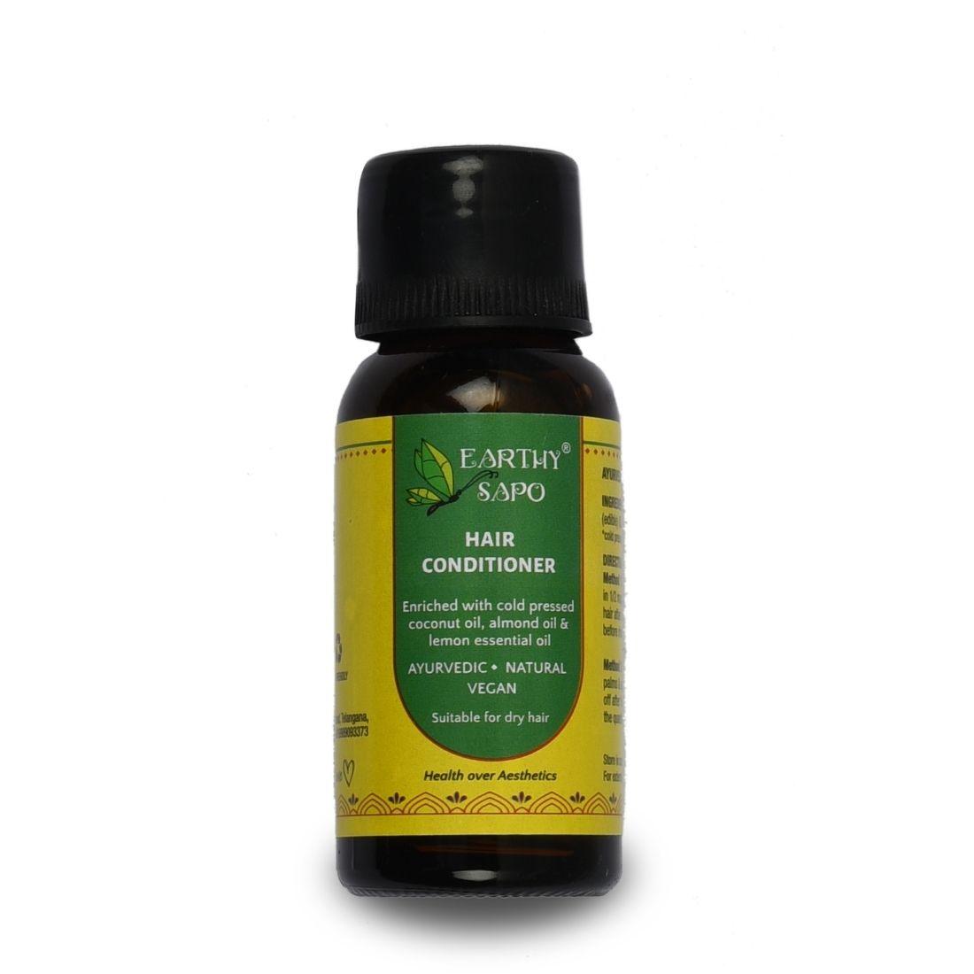 Earthy Sapo Hair Conditioner with coconut, almond and lemon oils for smooth manageable hair