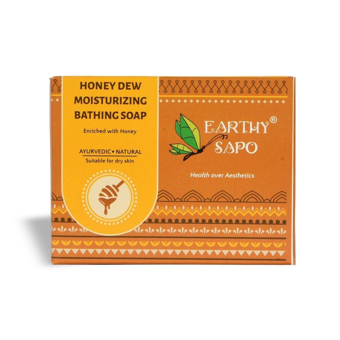 Earthy Sapo Honey Dew Moisturizing Bathing Soap enriched with honey for soft, hydrated dry skin