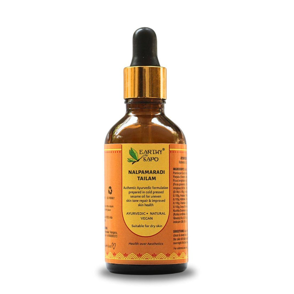 Earthy Sapo Nalpamaradi Tailam Ayurvedic Skin Oil for Dry Skin