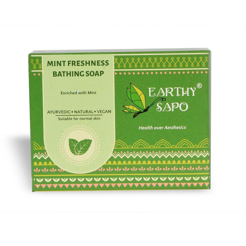 Earthy Sapo Mint Freshness Bathing Soap enriched with mint for a cooling and refreshing bath