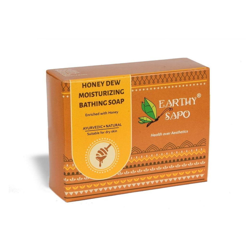 Earthy Sapo Honey Dew Moisturizing Bathing Soap enriched with honey for soft, hydrated dry skin