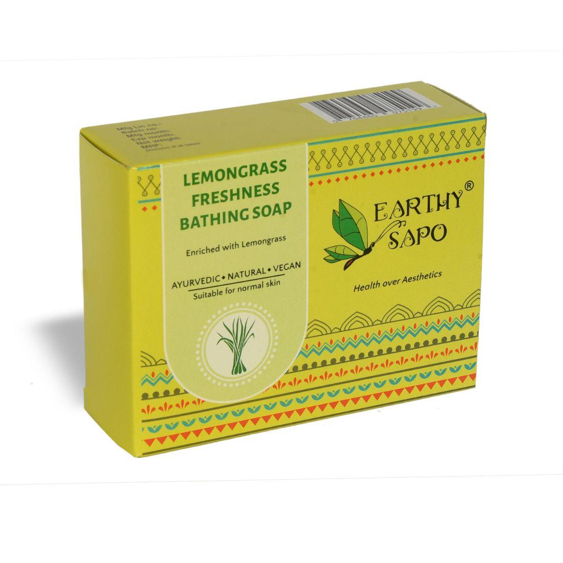 Earthy Sapo Lemongrass Freshness Bathing Soap for refreshing and cleansing normal skin