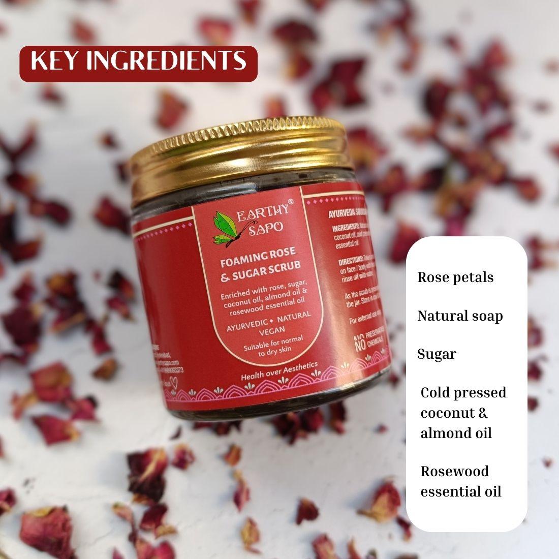 Foaming Rose & Sugar Scrub, 100g