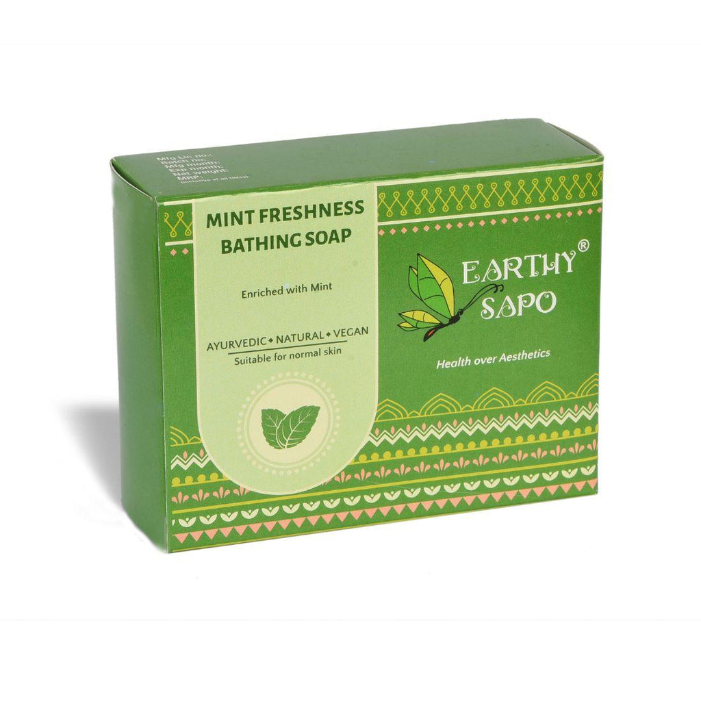 Earthy Sapo Mint Freshness Bathing Soap enriched with mint for a cooling and refreshing bath