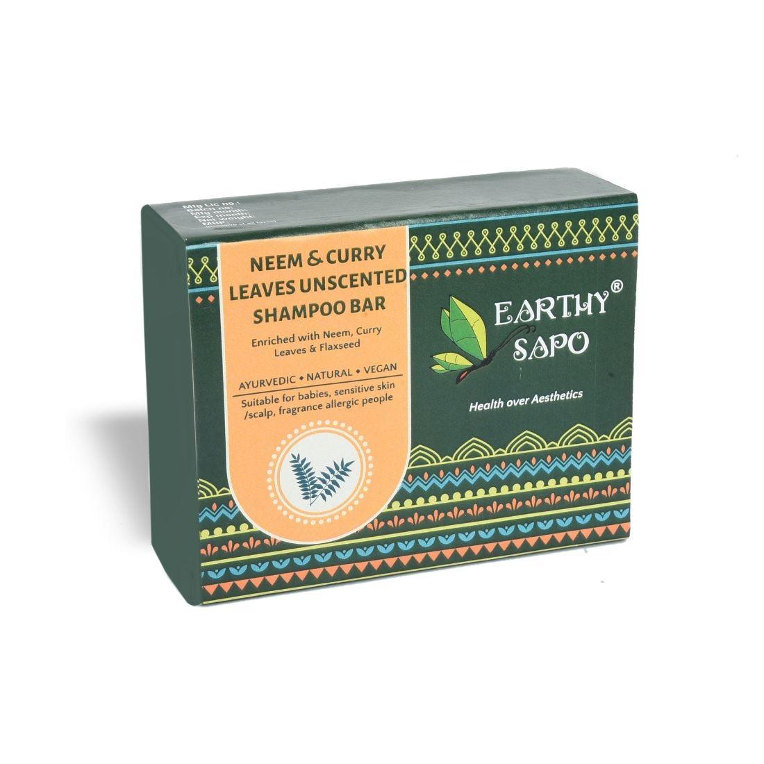 Neem & Curry Leaves Unscented Shampoo Bar, 75g