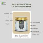 Earthy Sapo Deep Conditioning Oil Based Hair Mask with Bhringraj, Amla, Brahmi, Methi, Hibiscus, Neem, Rosemary and cold-pressed coconut, sesame and castor oils