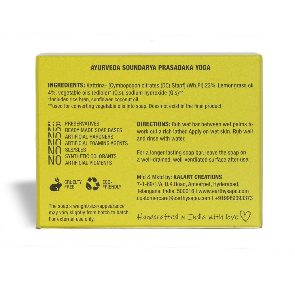 Earthy Sapo Lemongrass Freshness Bathing Soap for refreshing and cleansing normal skin