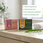 Earthy Sapo Baby Bath & Hair Care Combo featuring a gentle bathing soap and unscented shampoo bar for a simple everyday baby care routine.