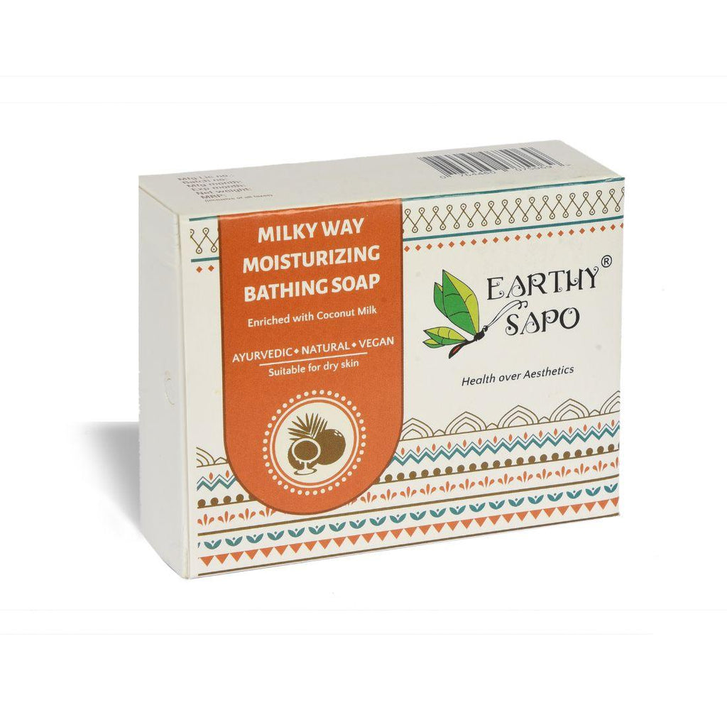 Earthy Sapo Milky Way Moisturizing Bathing Soap with fresh coconut milk for dry skin