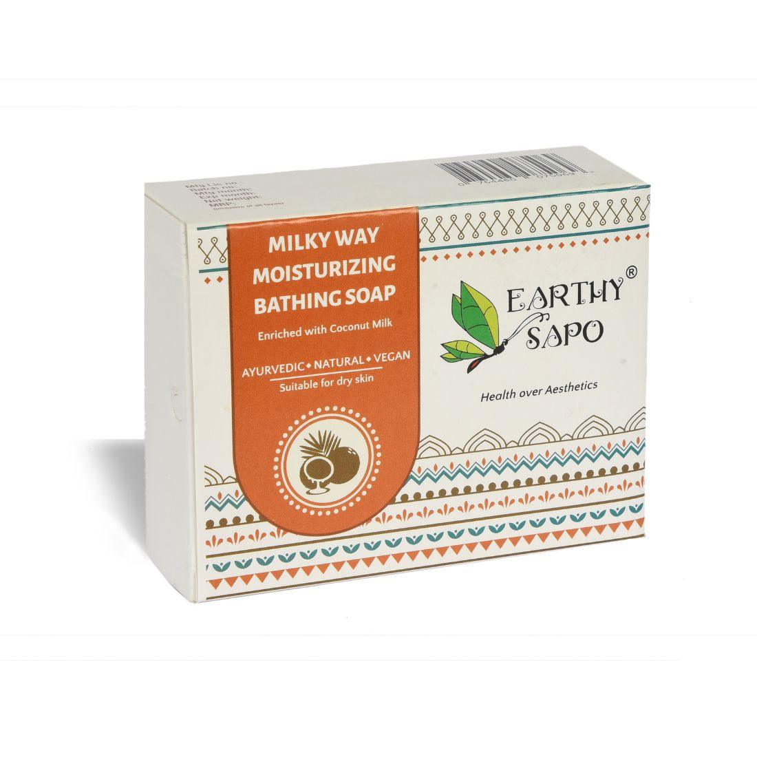Earthy Sapo Milky Way Moisturizing Bathing Soap with fresh coconut milk for dry skin