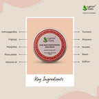 Earthy Sapo Pure Bliss Moisturizing Face Cream with Ayurvedic ingredients including ashwagandha, triphala, manjistha, aloe vera, turmeric, neem and saffron.