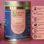 Earthy Sapo Indigo Leaf Powder with vegan, Ayurvedic and preservative-free natural hair colour formulation