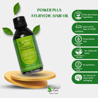 Earthy Sapo Power Plus Ayurvedic Hair Oil with plant-based ingredients, traditional Ayurvedic formulation and eco-friendly packaging.