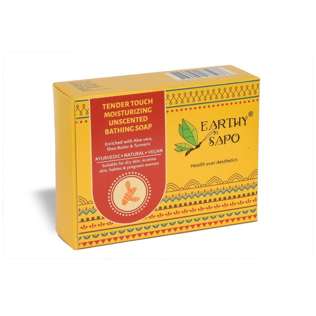 Earthy Sapo Tender Touch Unscented Moisturizing Bathing Soap for dry, sensitive and eczema-prone skin.