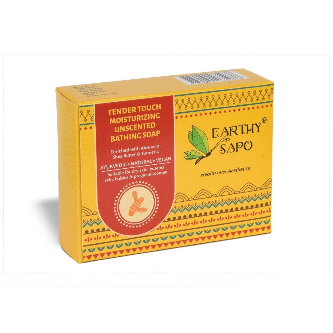 Earthy Sapo Tender Touch Unscented Moisturizing Bathing Soap for dry, sensitive and eczema-prone skin.