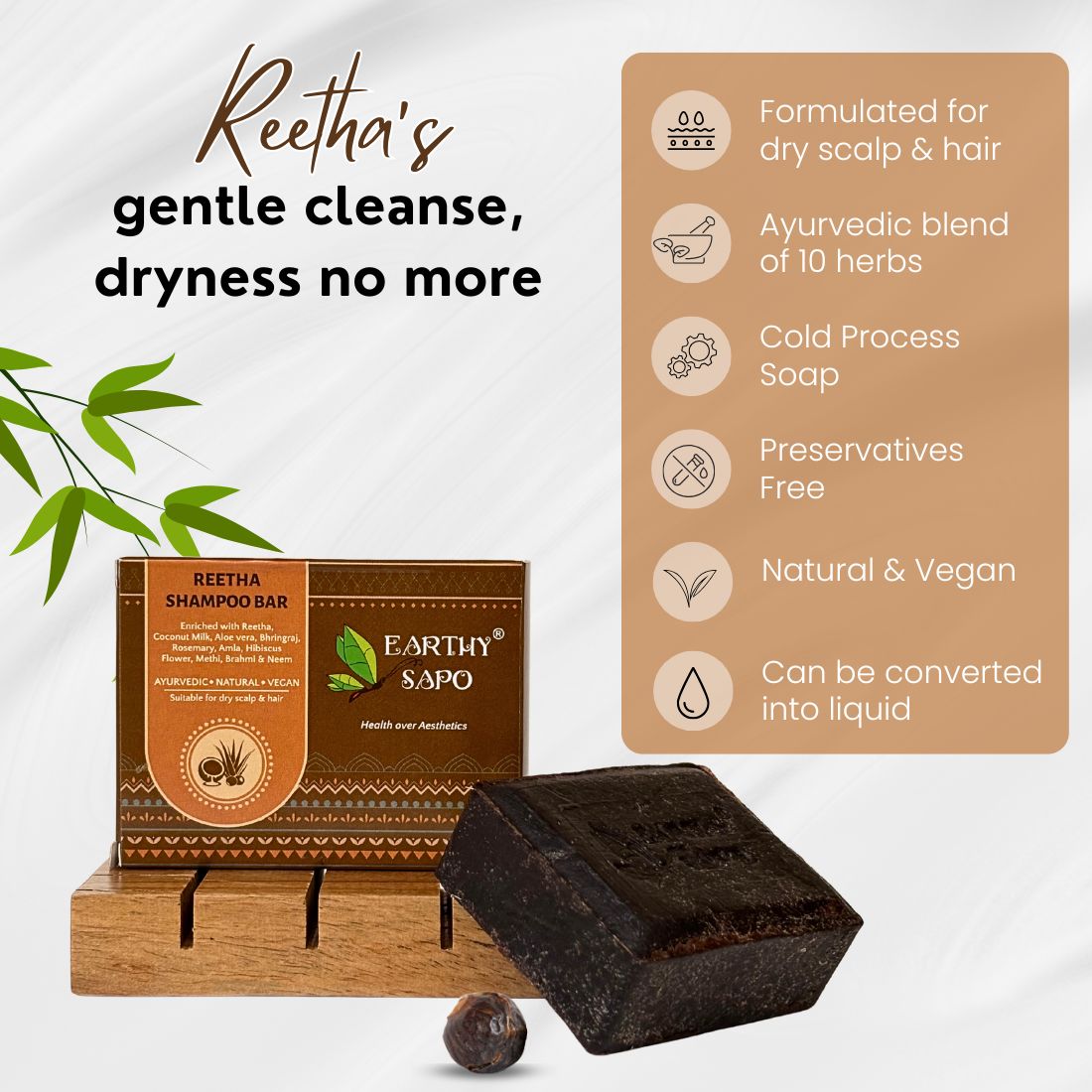 Reetha Shampoo Bar, 100g