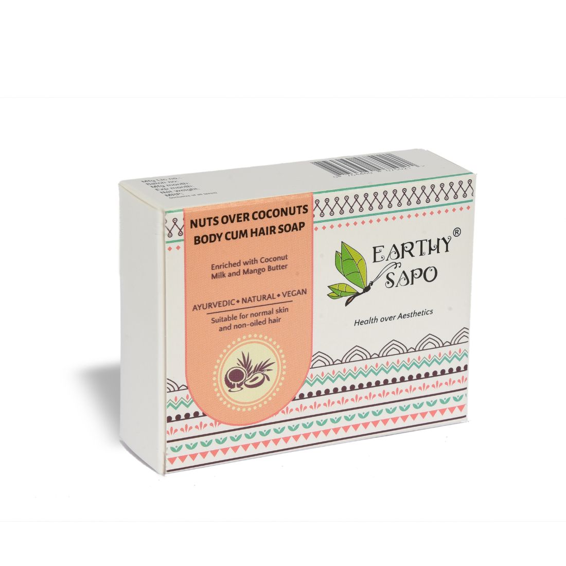 Earthy Sapo Nuts Over Coconuts Body & Hair Soap enriched with coconut milk and mango butter.