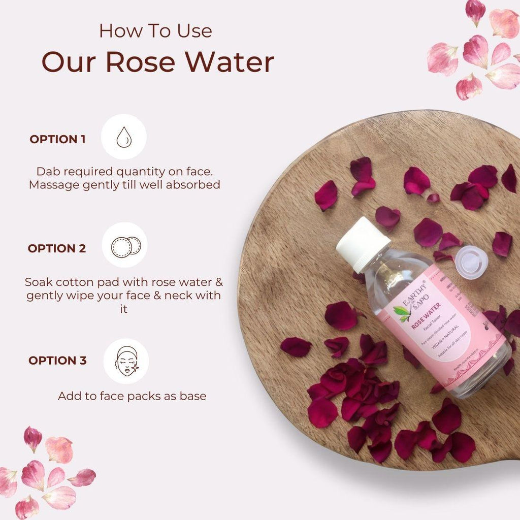How to use Earthy Sapo Rose Water Facial Toner for facial care and hydration.