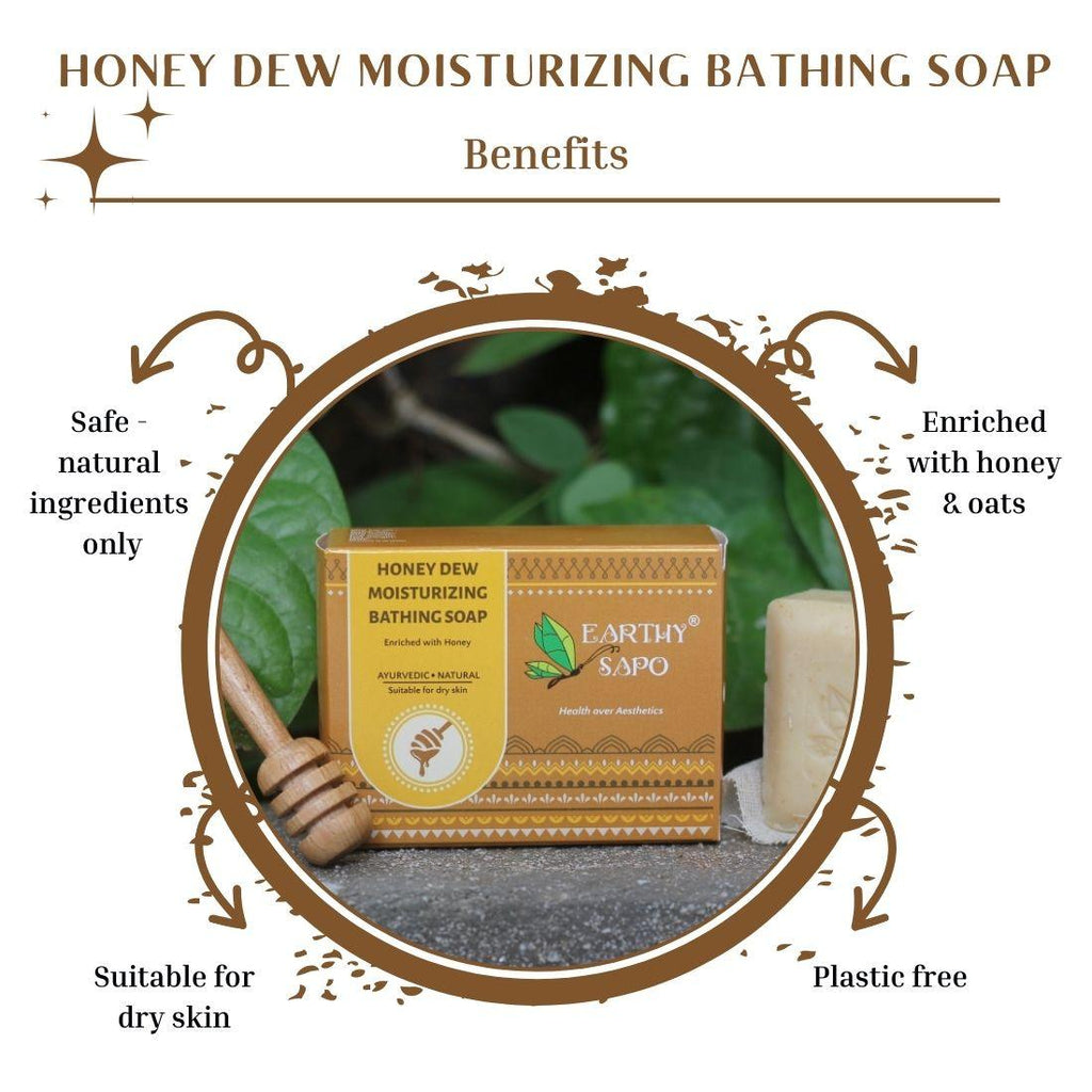 Earthy Sapo Honey Dew Moisturizing Bathing Soap with honey, oats and lavender essential oil