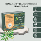 Earthy Sapo Neem & Curry Leaves Unscented Shampoo Bar – Ayurvedic, Vegan and Plastic-Free