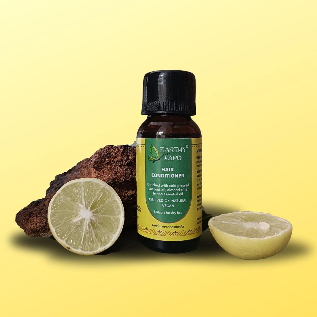 Earthy Sapo Hair Conditioner with coconut, almond and lemon oils for smooth manageable hair