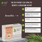 Earthy Sapo Nuts Over Coconuts Body & Hair Soap benefits, including natural cleansing, convenience and eco-friendly care.