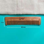 Earthy Sapo Fine-Tooth Neem Wood Comb for Thin and Straight Hair