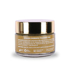 Earthy Sapo Vetiver & Aloe Intense Moisturizing Body Cream in a glass jar with a gold lid.