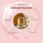 Earthy Sapo Lodhradi Churnam for acne and pimple management, wound healing, mild cleansing and overall skin wellbeing