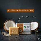 Earthy Sapo Milky Way Moisturizing Bathing Soap enriched with coconut milk for normal to dry skin