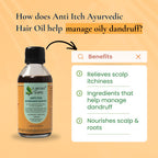 Infographic showing Earthy Sapo Anti Itch Ayurvedic Hair Oil and its role in an oily dandruff care routine.