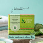 Earthy Sapo Cooling Freshness Bathing Soap with aloe vera and fresh cucumber for cool, soothed and soft skin.