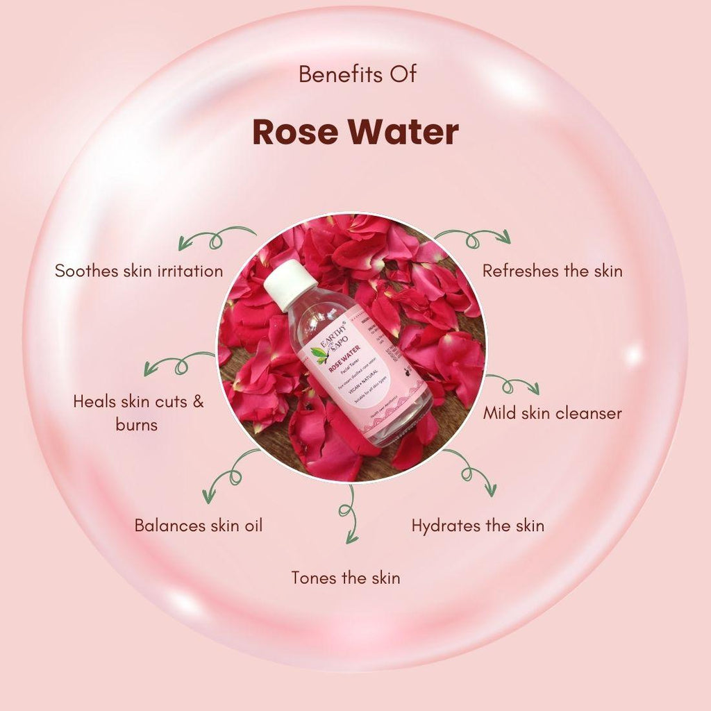 Earthy Sapo Rose Water Facial Toner for hydrating, refreshing, soothing and toning the skin