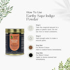 How to use Earthy Sapo Indigo Leaf Powder for brown or black hair colour