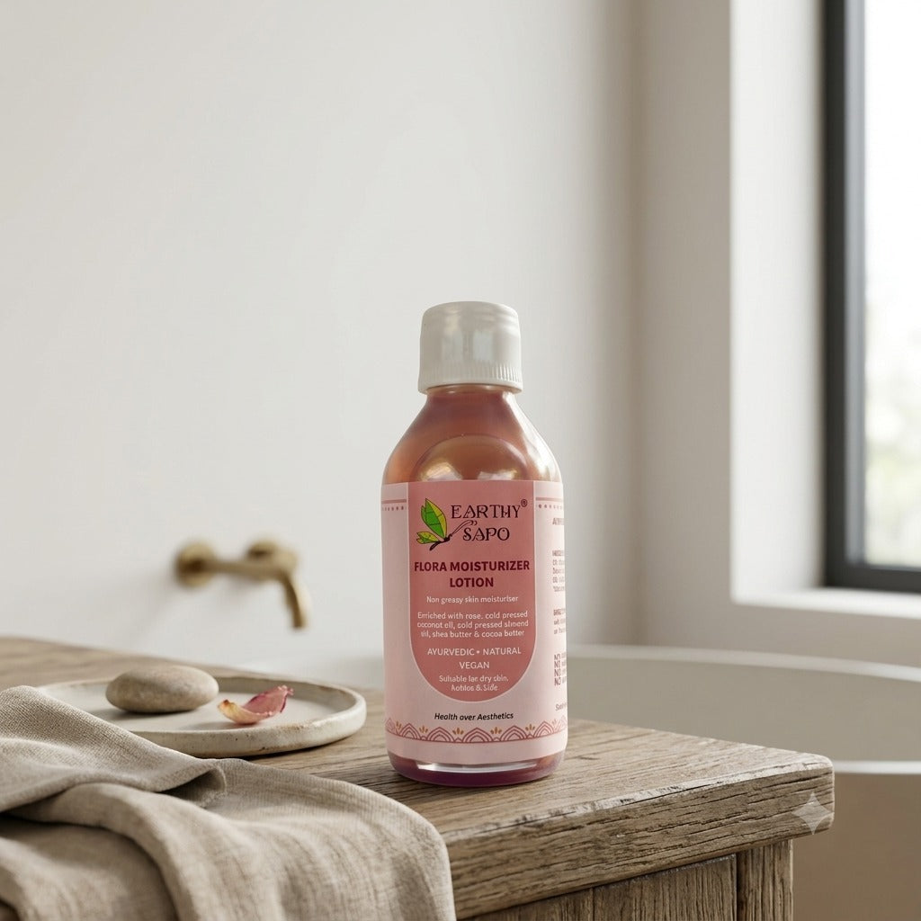 Earthy Sapo Flora Moisturizer Lotion for nourishing and hydrating dry and sensitive skin